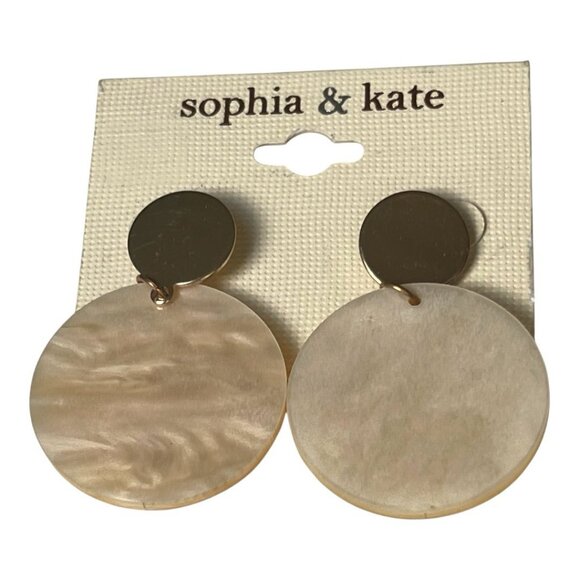 3/$20 SALE Pearlcore Shell Disc Drop Earrings by Sophia & Kate - Picture 3 of 3